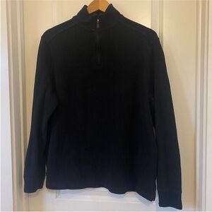 Black Brown 1826 Men's black 1/4 Zip-Up 100% cotton Sweater minimalist capsule